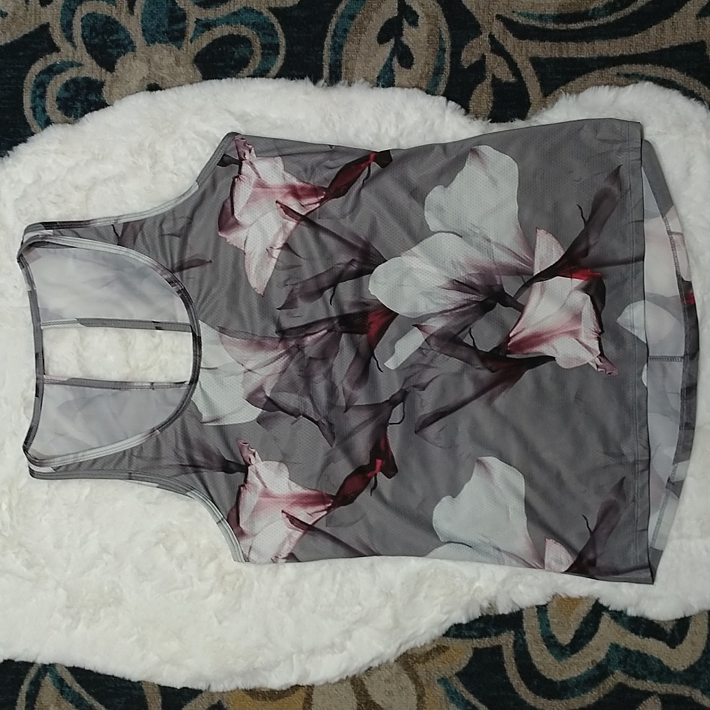 Fabletics floral print athletic workout tank top large
